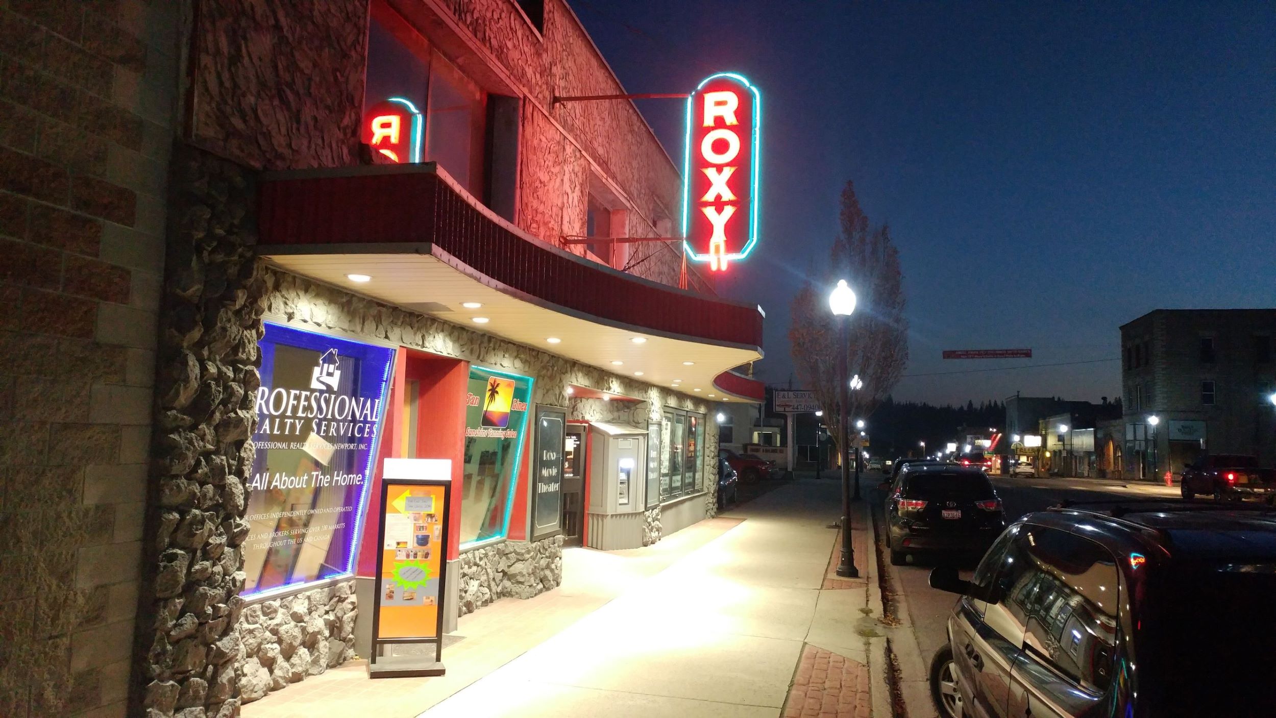 Resized night roxy.jpg1 Newport Roxy Theater